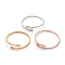 304 Stainless Steel Torque Bangle Sets, Cuff Bangle Sets, Mixed Color, 2-1/4 inch(5.6cm), 3pcs/set