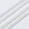 Natural White Jade Beads Strands, Faceted Round, Dyed, White, 3mm, Hole: 0.8mm, about 113~123pcs/strand, 15 inch