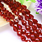 Faceted Teardrop K9 Glass, Imitation Austrian Crystal Bead Strands, Grade AAA, Dark Red, 10x8mm, Hole: 0.9~1mm, about 40pcs/strand, 15.7 inch