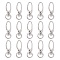 Iron Swivel Snap Hooks Clasps, Jewelry Findings, Platinum, 37x13.5mm, Hole: 10x5mm