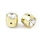 Rack Plating Alloy Beads, with Rhinestone, Tube, Crystal, 11x11mm, Hole: 1.6mm