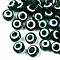 Resin Beads, Flat Round, Evil Eye, Dark Green, 7.5~8x5~6mm, Hole: 1.8~2mm