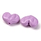 Opaque Acrylic Beads, Heart, Plum, 18x24x10mm, Hole: 2.5mm