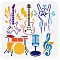 PET Hollow Out Drawing Painting Stencils, for DIY Scrapbook, Photo Album, Musical Instruments Pattern, 30x30cm