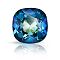 Preciosa&reg MAXIMA Crystal Fancy Stones, Czech Crystal, 435 36 132 Cushion Square, Aluminium Layer, 00030 296 Bermuda Blue, 10x10mm