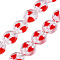 Transparent Acrylic Beads Strands, with Enamel, Flat Round with Heart, Red, 15x4mm, Hole: 1.2mm, about 35pcs/strand, 20.67 inch(52.5cm)