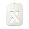 Non-Tarnish 304 Stainless Steel Pendants, Rectangle with Alphabet, Hollow, Letter.X, 32x22x1mm, Hole: 1.5mm