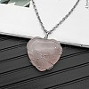 Natural Rose Quartz Pendant Necklaces CY8832-5-1