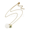 Summer Beach Brass Cubic Zirconia Sea Animal Pendant Necklaces for Women NJEW-B118-03G-04-2