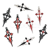 16Pcs 8 Colors Alloy Rhinestone Cross Pendants ENAM-YW0008-03-2