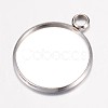 Tarnish Resistant 304 Stainless Steel Pendant Cabochon Settings STAS-P100-16P-1