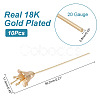 GOMAKERER 10Pcs Brass Flower Shape Head Pins KK-GO0001-49-2