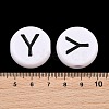 Opaque White Acrylic European Beads AC-CBA3BDD-01Y-3