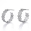 Brass Half Hoop Earrings KK-N232-114P-NF-3