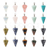 Fashewelry 20Pcs 10 Styles Natural & Synthetic Mixed Gemstone Pendants G-FW0001-36-2