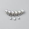 Tassel Flower Alloy Crystal Rhinestone Brooch JEWB-WH0021-67P-1