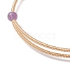 4Pcs 4 Style Natural Mixed Gemstone Round Beaded Cuff Bangles Set BJEW-JB10112-5