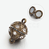 Alloy Rhinestone Magnetic Clasps with Loops PALLOY-M149-01AB-RS-1