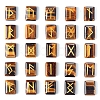 Rectangle Natural Tiger Eye Rune Stones PW-WG62729-01-1