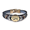Braided Leather Cord Retro Multi-strand Bracelets BJEW-L616-20C-2