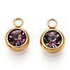 201 Stainless Steel Rhinestone Charms STAS-S068-06G-2