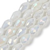 Opaque Solid Color Electroplate Glass Beads Strands LS-EGLA-N013-J8mm-B03-1