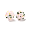 Luminous Polymer Clay Rhinestone Floral Ball Beads CLAY-U002-01E-4