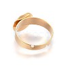 Adjustable 304 Stainless Steel Finger Rings Components STAS-G187-02G-12mm-4