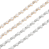 Nbeads 4 Yard 2 Style Rhinestones Cup Chains with ABS Plastic Pearl Beaded LCHA-NB0001-01-1