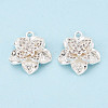 Brass Micro Pave Clear Cubic Zirconia Pendants KK-T077-31S-1