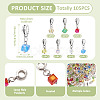 105Pcs 7 Colors Electroplate Transparent Glass Charms PALLOY-TAC0231-4
