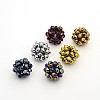 Electroplate Glass Round Woven Beads GLAA-A034-6mm-C-1
