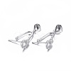 Anti-Tarnish Rhodium Plated 925 Sterling Silver Pendant Bails STER-L058-015P-1