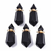 Faceted Natural Obsidian Pendants G-T131-15A-1