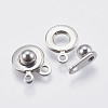 Tarnish Resistant 201 Stainless Steel Snap Clasps STAS-F139-082P-2