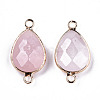 Natural Rose Quartz Links Connectors G-T131-49K-2