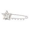 Star Textured 304 Stainless Steel Safety Pins Brooch Findings SA-CBAB767-06B-P-1