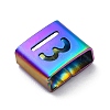 Ion Plating(IP) 304 Stainless Steel Square Slide Charms STAS-L132-12B-M-2