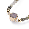 Adjustable Natural Indian Agate Braided Bead Bracelets BJEW-JB04558-03-3
