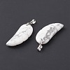 Natural Howlite Pendants G-I314-01P-09-3