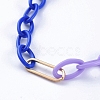 Personalized Two Tone ABS Plastic Cable Chain Necklaces NJEW-JN02825-06-3