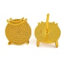 Brass Stud Earring Findings with Round Tray KK-G502-19A-G-2