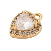 Brass Micro Pave Cubic Zirconia Charms KK-Z066-05G-02-2