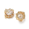 Brass Micro Pave Cubic Zirconia Connector Charms KK-P355-12G-01-2