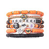 6Pcs 6 Styles Halloween Handmade Polymer Clay Beaded Stretch Bracelets Sets BJEW-TA00490-1