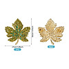 Autumn Maple Leaf Light Gold Alloy Rhinestone Brooch Pins JEWB-TADJ0001-01B-3