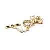 Rack Plating Brass Micro Pave Clear Cubic Zirconia Toggle Clasps X-KK-E034-35G-3