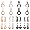 24Pcs 12 Style Zinc Alloy Zipper Puller FIND-CA0007-90-1