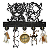 Wood & Iron Wall Mounted Hangers HJEW-WH0055-217-1