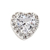 Brass Micro Pave Cubic Zirconia Beads KK-D408-11S-03A-1